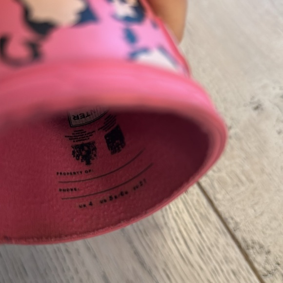 Youth Girl's Hunter First Classic Leopard Print Rain Boots Pink lil girl UK 4. - Picture 4 of 6